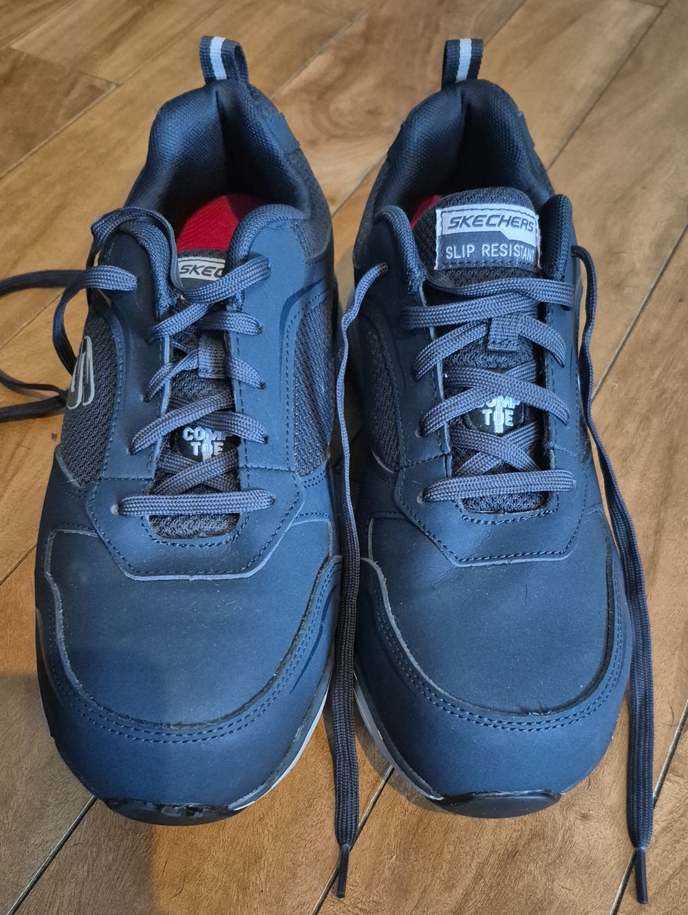 Skechers Men's Navy Slip-Resistant Lace-Up Sneakers